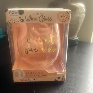 NPW Jumbo Wine Glass with Gold Text